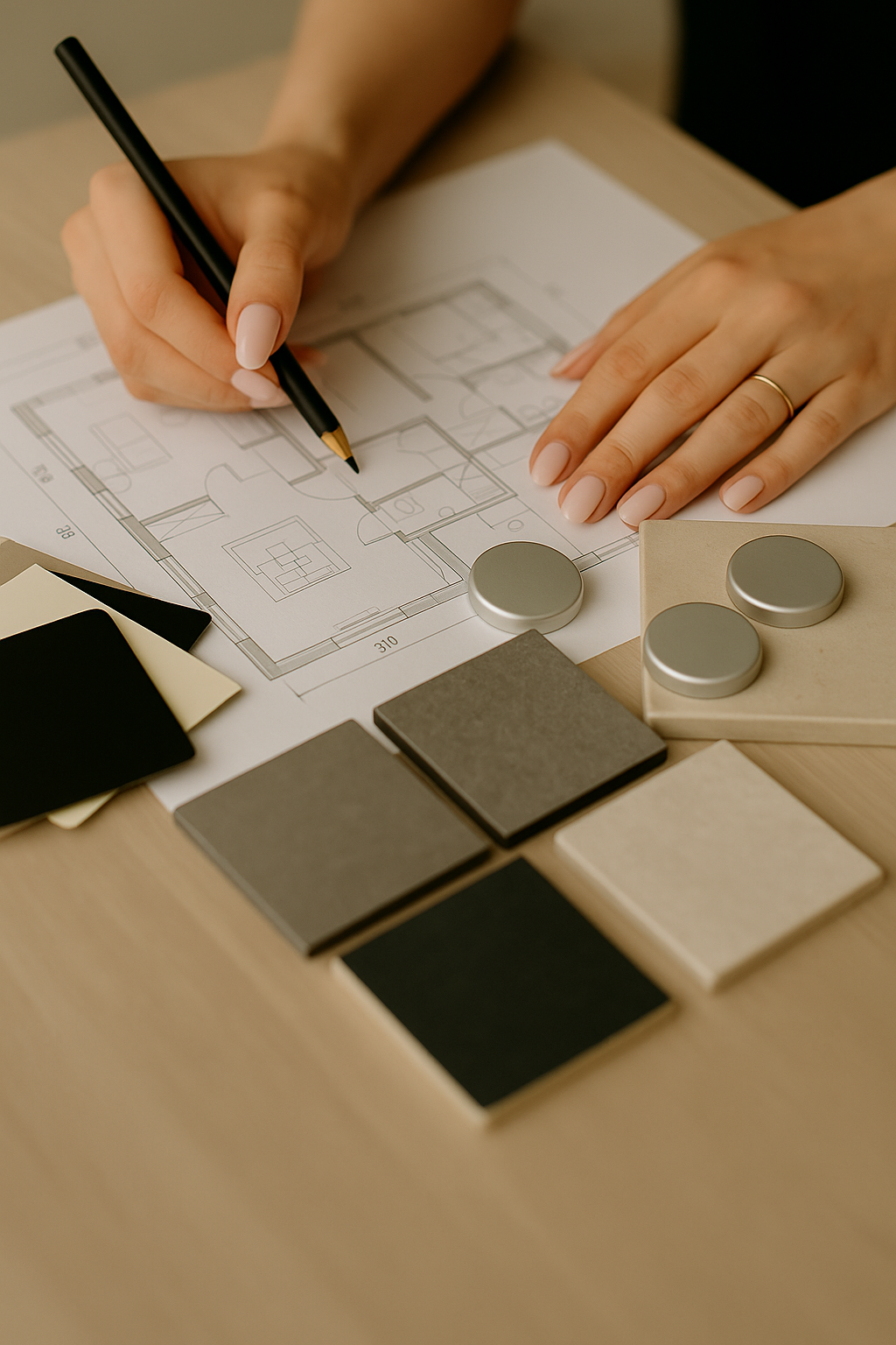 Szkice i próbki materiałów